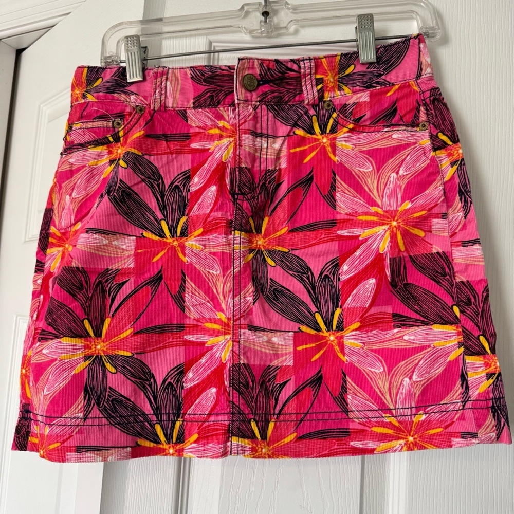 Lilly Pulitzer Coeli Floral Corduroy Mini Skirt Women’s Size 0